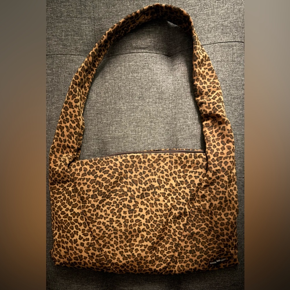 Bottega Veneta Leopard Print Shoulder Bag Purse Gold Lining & Compact Mirror